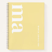 Schattigee Eenvoudige Gele Monogram School Notitieboek (Voorkant)