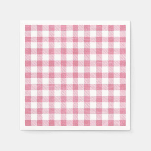 Schattigee Eenvoudige Girly Preppy Pink Gingham Pl Servet
