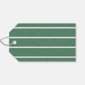 Schattigee eenvoudige groene vakantie golvende wit cadeaulabel (Achterkant Horizontaal)