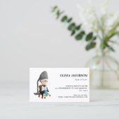 Schattigee Eenvoudige Haarstylist Geïllustreerde S Visitekaartje (Staand voorkant)