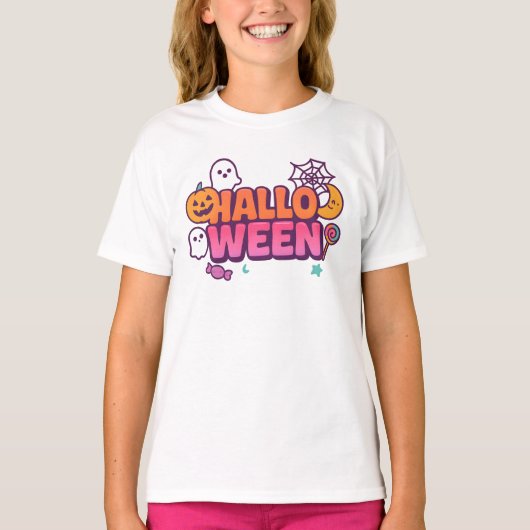 Schattigee eenvoudige Halloween kleding | Spooky F T-shirt (Voorkant)