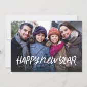 Schattigee eenvoudige Happy New Year 1 foto Feestdagenkaart (Voorkant)