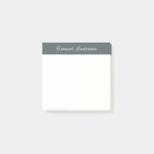 Schattigee Eenvoudige Houtskool Groene Monogram Vo Post-it® Notes (Voorkant)