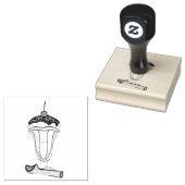 Schattigee Eenvoudige Ice Cream Sundae Minimalisti Rubberstempel (Gestempeld)