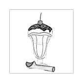 Schattigee Eenvoudige Ice Cream Sundae Minimalisti Rubberstempel (Afrduk)