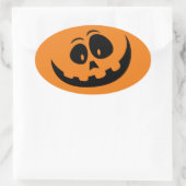 Schattigee eenvoudige Jack O lantaarn Ovale Sticker (Tas)