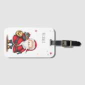 Schattigee eenvoudige kerstman bagagelabel (Voorkant (horizontaal))