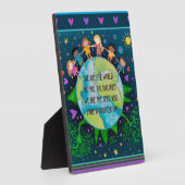 Schattigee Eenvoudige Kinder Wereld Quote Kleurrij Fotoplaat (Zijkant)