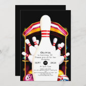 Schattigee eenvoudige kinderbowling Verjaardag Kaart (Voorkant / Achterkant)