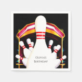 Schattigee eenvoudige kinderbowling Verjaardag Servet (Voorkant)