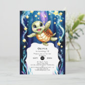 Schattigee eenvoudige kinderschildpad Verjaardag Kaart (Staand voorkant)