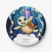 Schattigee eenvoudige kinderschildpad Verjaardag Papieren Bordje (Voorkant)