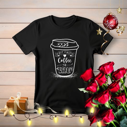 Schattigee eenvoudige leuke oeps maar koffie eerst t-shirt