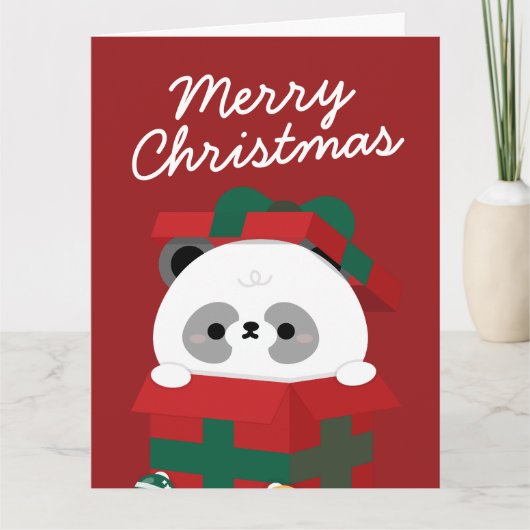 Schattigee eenvoudige leuke vrolijke kerst bedankkaart (Voorkant)