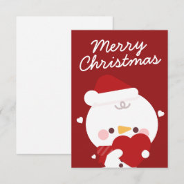 Schattigee eenvoudige leuke vrolijke kerst bedankkaart