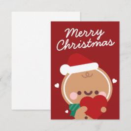 Schattigee eenvoudige leuke vrolijke kerst bedankkaart