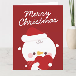 Schattigee eenvoudige leuke vrolijke kerst bedankkaart