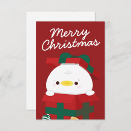 Schattigee eenvoudige leuke vrolijke kerst bedankkaart