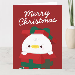 Schattigee eenvoudige leuke vrolijke kerst bedankkaart