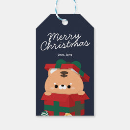 Schattigee eenvoudige leuke vrolijke kerst cadeaulabel