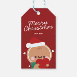 Schattigee eenvoudige leuke vrolijke kerst cadeaulabel