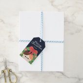 Schattigee eenvoudige leuke vrolijke kerst cadeaulabel (Met Touw)