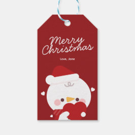 Schattigee eenvoudige leuke vrolijke kerst cadeaulabel