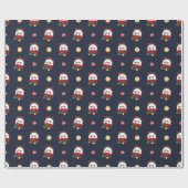 Schattigee eenvoudige leuke vrolijke kerst cadeaupapier (Vlak)