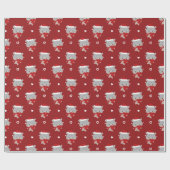 Schattigee eenvoudige leuke vrolijke kerst cadeaupapier (Vlak)