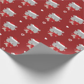 Schattigee eenvoudige leuke vrolijke kerst cadeaupapier (Hoek)