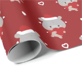 Schattigee eenvoudige leuke vrolijke kerst cadeaupapier (Rol Hoek)