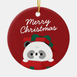 Schattigee eenvoudige leuke vrolijke kerst keramisch ornament