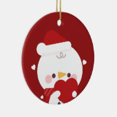 Schattigee eenvoudige leuke vrolijke kerst keramisch ornament (Rechts)