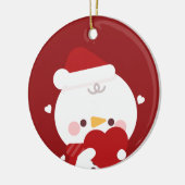 Schattigee eenvoudige leuke vrolijke kerst keramisch ornament (Links)