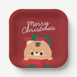 Schattigee eenvoudige leuke vrolijke kerst papieren bordje