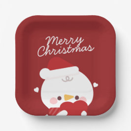 Schattigee eenvoudige leuke vrolijke kerst papieren bordje