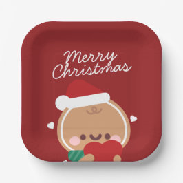 Schattigee eenvoudige leuke vrolijke kerst papieren bordje