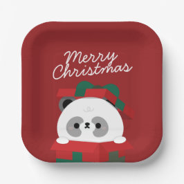 Schattigee eenvoudige leuke vrolijke kerst papieren bordje