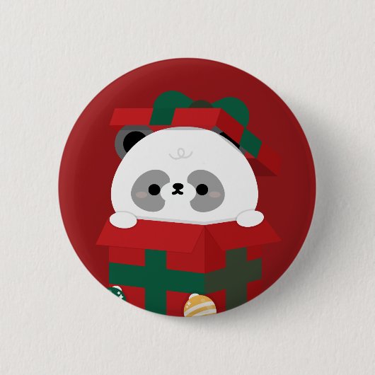 Schattigee eenvoudige leuke vrolijke kerst ronde button 5,7 cm (Voorkant)