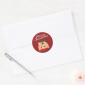 Schattigee eenvoudige leuke vrolijke kerst ronde sticker (Envelop)