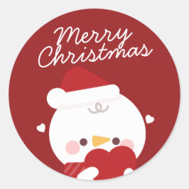 Schattigee eenvoudige leuke vrolijke kerst ronde sticker