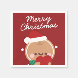 Schattigee eenvoudige leuke vrolijke kerst servet