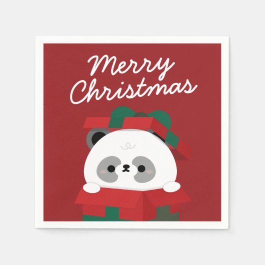 Schattigee eenvoudige leuke vrolijke kerst servet (Voorkant)