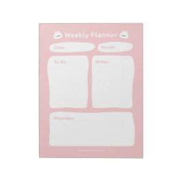Schattigee eenvoudige minimalistische weekplanner notitieblok