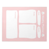 Schattigee eenvoudige minimalistische weekplanner notitieblok (Voorkant)
