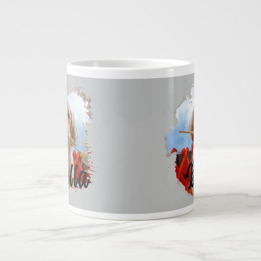 Schattigee eenvoudige moderne grunge one-of-a-kind grote koffiekop (Voorkant)