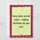 Schattigee eenvoudige moderne rode niet-foto kerst feestdagenkaart (Achterkant)