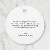 Schattigee eenvoudige mortier board modern Afstude Bedankjes Labels (Achterkant)