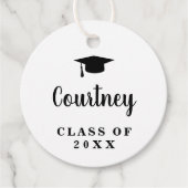 Schattigee eenvoudige mortier board modern Afstude Bedankjes Labels (Voorkant)