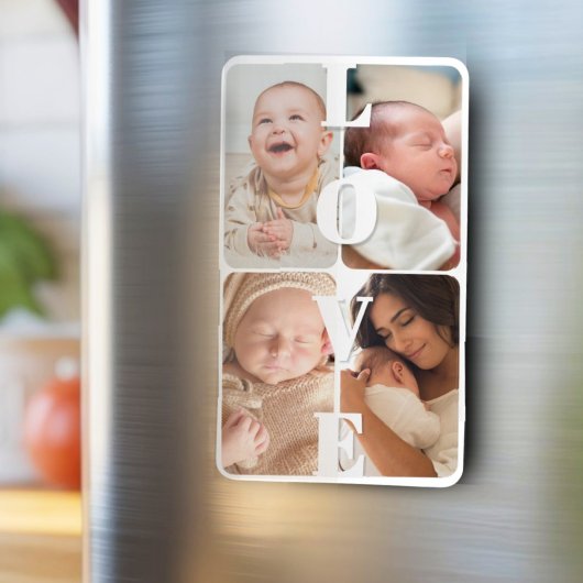 Schattigee Eenvoudige Multi Photo Keepsake Modern  Magneet